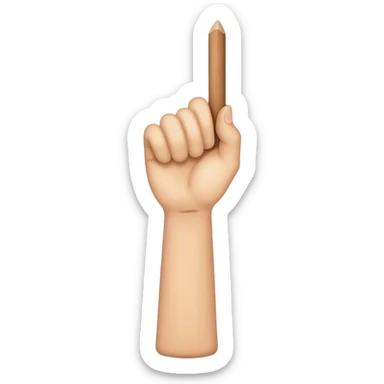 Hand holding Woodstick pointing sticker