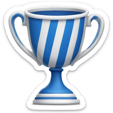 blue and white winner's cup sticker