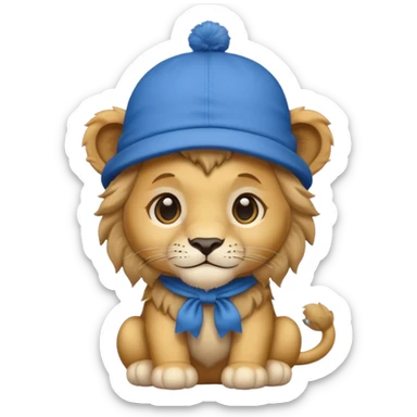 blue hats, baby lion sticker
