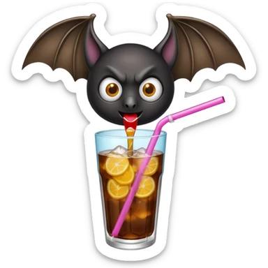 black bat drinkig sprite sticker