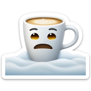 Coffee cup in a snow sticker