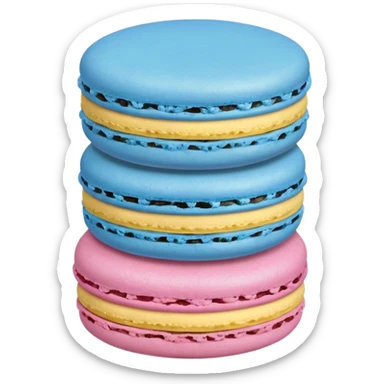 Blue Macaroon Yellow Macaroon & Pink Macaroon Stacked sticker