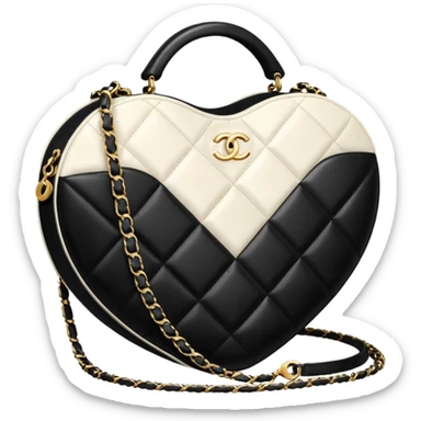 chanel white heart shape bag sticker