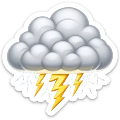 A thick thundercloud flashing with bright lightning sticker