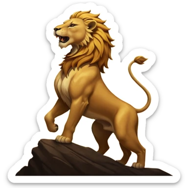 a lioness's silhouette roaring sticker