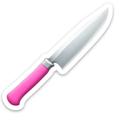 Knife with pink bow sticker