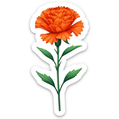 single orange carnations stem sticker