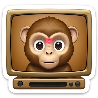 monkey watching TV sticker