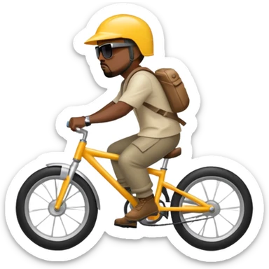 Kanye west wearing riding a bike  sticker