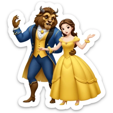 beauty and the beast dancing sticker