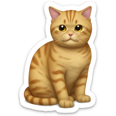 British cat writes in a copybook  sticker