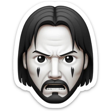 Angry John wick emoji 100x100 sticker