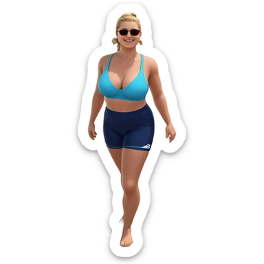 smiling girl at the beach sticker