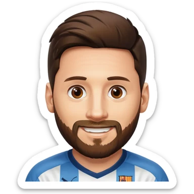 Lionel Messi with a beard sticker