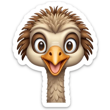 Je voudrais un emoji d'une autruche merci sticker