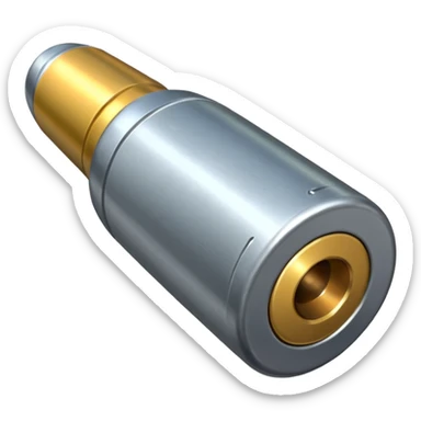 a single gun bullet sligly ratated to the right side sticker