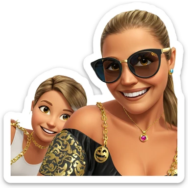 smiling girl with jewelry sticker