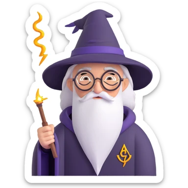 Harry Potter wizard with round glasses and lightning scar sticker