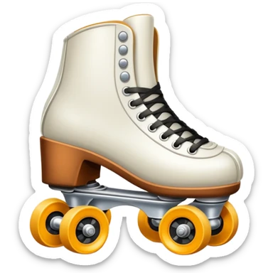 Patines blancos de cuatro ruedas  sticker