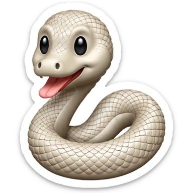poop emoji with white snake skin pattern sticker