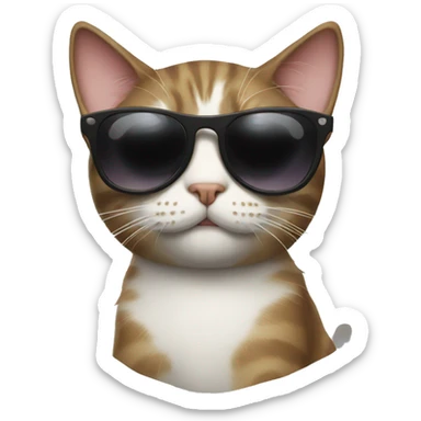 Cat with sunglasses sticker