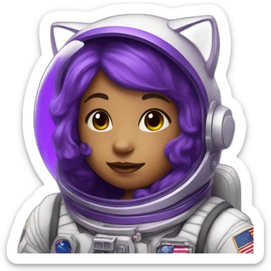 purple catgirl astronaut sticker