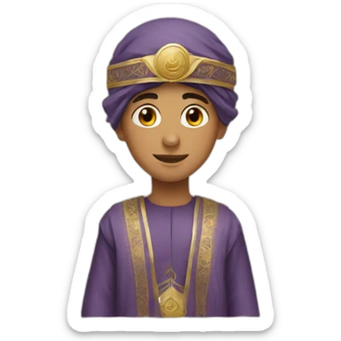 a boy in thoub and Arabian head dress sticker
