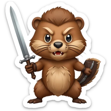 beaver with a weapon sticker