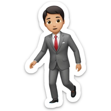 asian man with heart eyes slip and fall on sidewalk  sticker