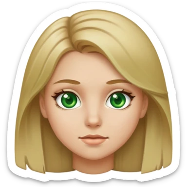 Girl with dirty blonde hair and green eyes  sticker