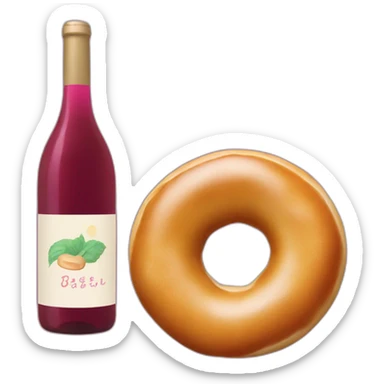 A bagel and a bottle of natural wine sticker