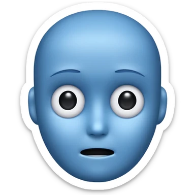 friendly AI bot emoji with a digital face, showing a small warning or exclamation mark, approachable and slightly apologetic expression sticker