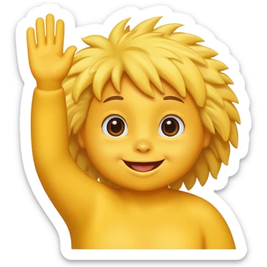 pollito humano saludando sticker