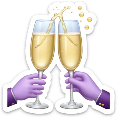 Champagne toast lilac style sticker