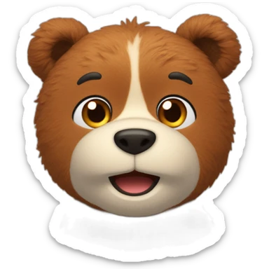 Osito de peluche estilo pixar sonriendo sticker