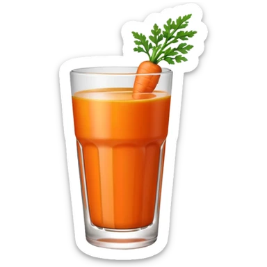 a glass of carrot juice, vibrant orange, no garnish, no carrot, simple, clear, no background sticker