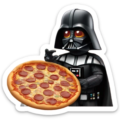 Darthvader with pizza sticker