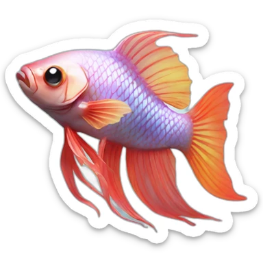 beta fish with halo on its head sticker