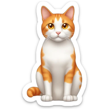 orange and white cat with orange eyes big sticker