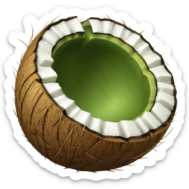 Green Coconut shell sticker