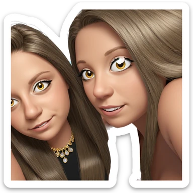 smiling girls with jewelry sticker