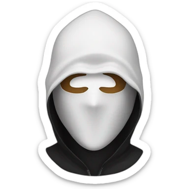 Guy White mask with black hood sticker
