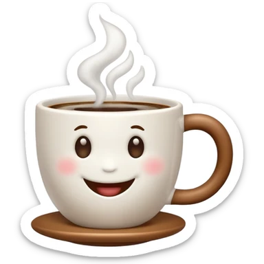 Cute Happy coffee cup sticker