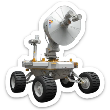 Yutu rover, four-wheeled, Satellite Antenna equiped sticker