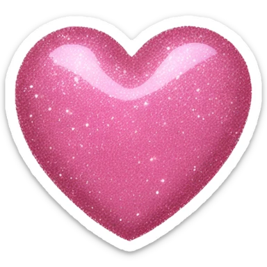 Pink glitter heart sticker