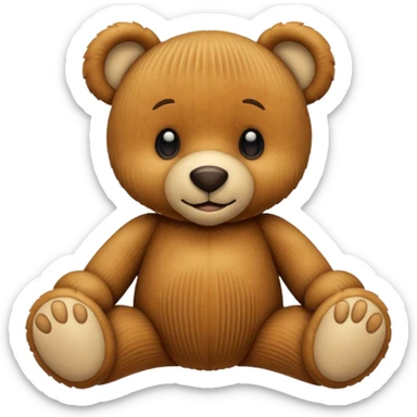 Corduroy texture teddy bear with ridges  sticker