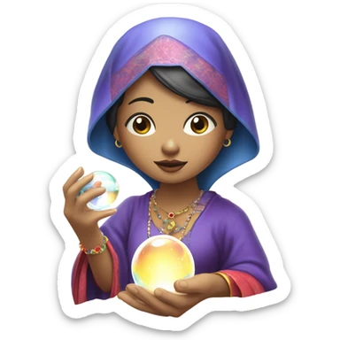 fortune teller asian woman sticker