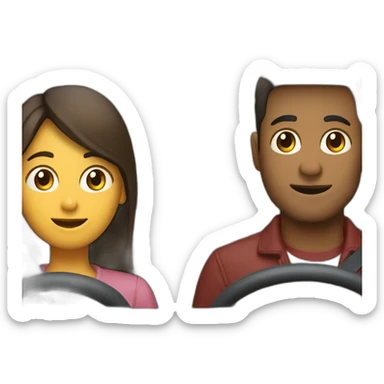 Hombre y mujer en un coche sticker