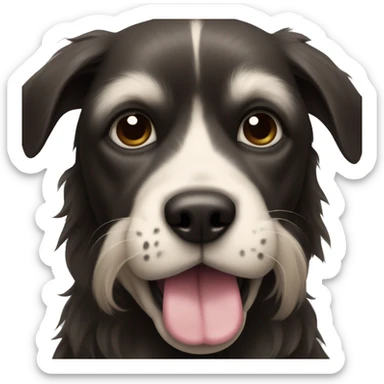 dog with tongue out and long black ears straight out to the sides sticker
