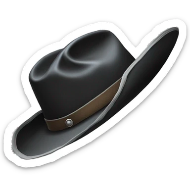 black cowboy hat with long grey breard sticker
